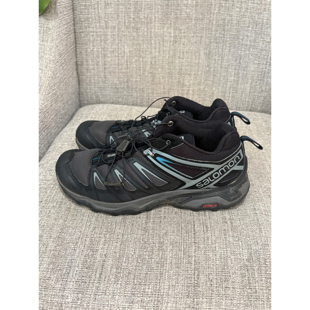 Salomon X Ultra Prime Mens Hiking Shoes Black Grey Blue 402862 Size 10